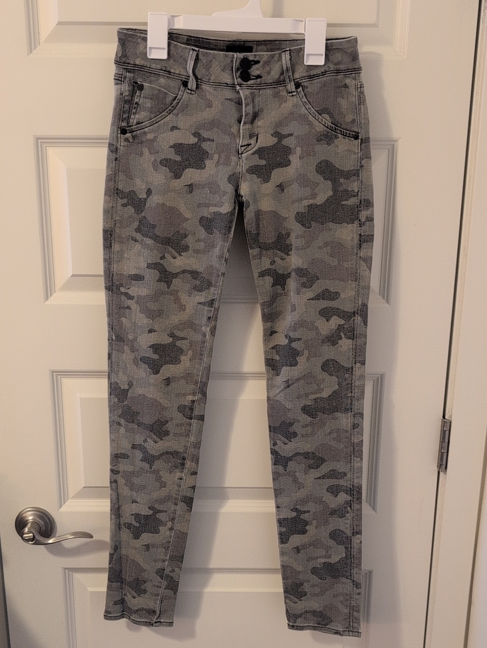 HUDSON Collin Skinny Jeans Green and Gray Camo Low Rise Size 26